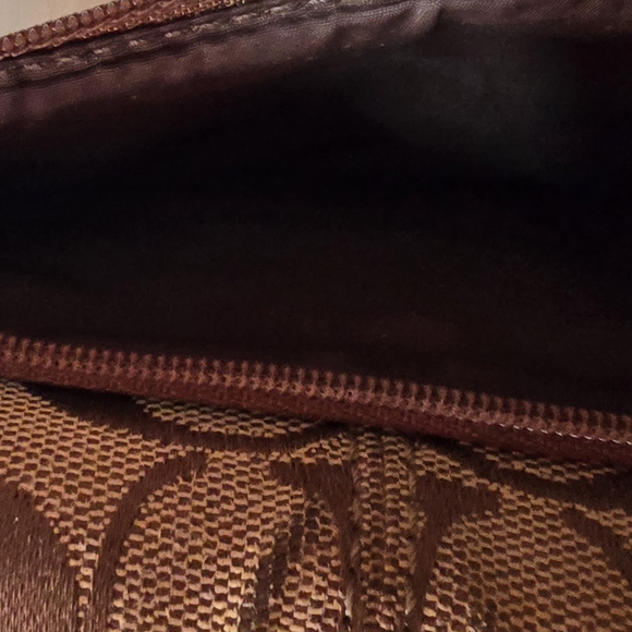 Vintage Coach Brown Leather Canvas Trifold Wallet with Snap Closure - Picture 8 of 8